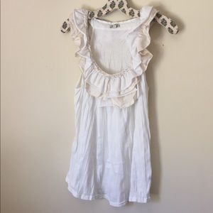 bordeaux ruffle tank